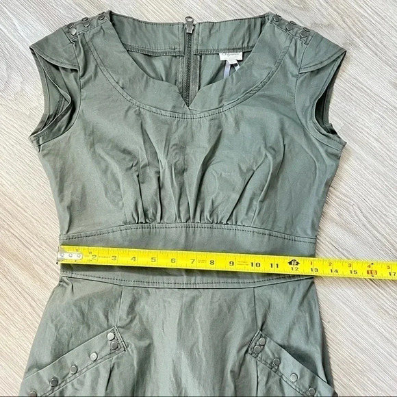 DYNAMITE KAKI GREEN ARMY MINI BACK ZIPPER DRESS SIZE XS - Picture 11 of 14